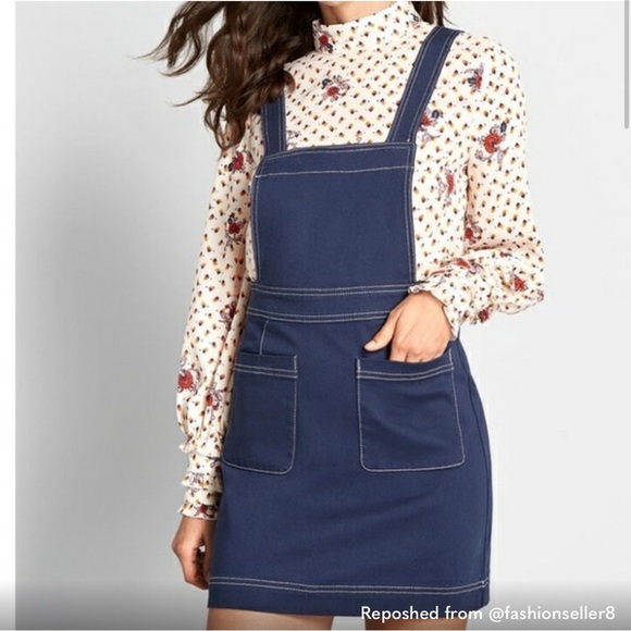 Modcloth‎ blue overall  skirt size 18 - Picture 1 of 9